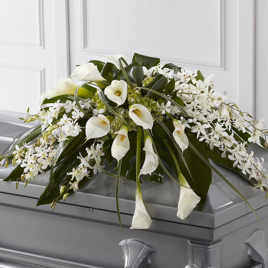 Angel Wings Casket Spray – Dreamy Flowers Llc, Wesley Chapel FL
