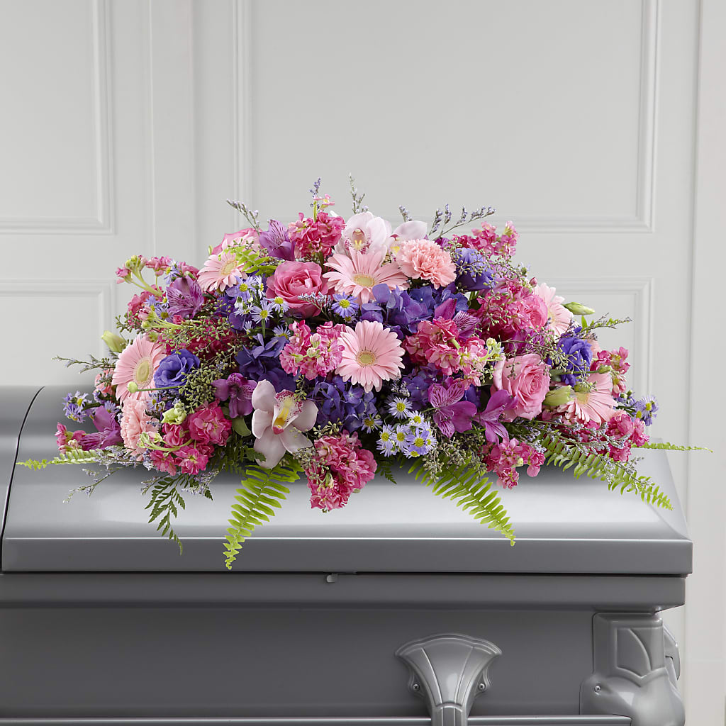 Glorious Garden Casket Spray – Dreamy Flowers Llc, Wesley Chapel FL