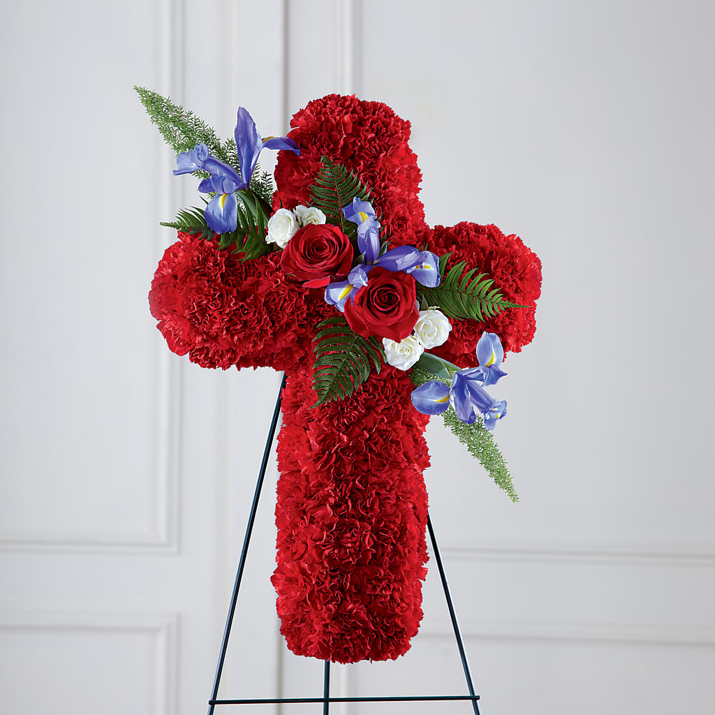 Faithful Hero Floral Cross – Dreamy Flowers Llc, Wesley Chapel FL