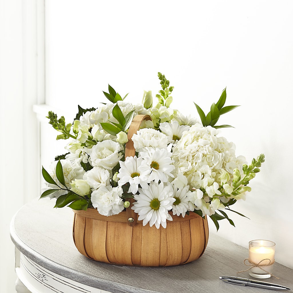 Pure Ivory Basket – Dreamy Flowers Llc, Wesley Chapel FL