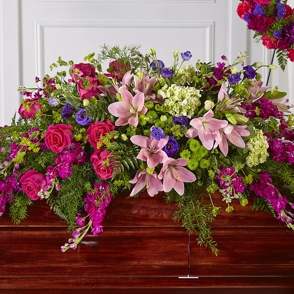 Radiant Tribute Casket Spray – Dreamy Flowers Llc, Wesley Chapel FL