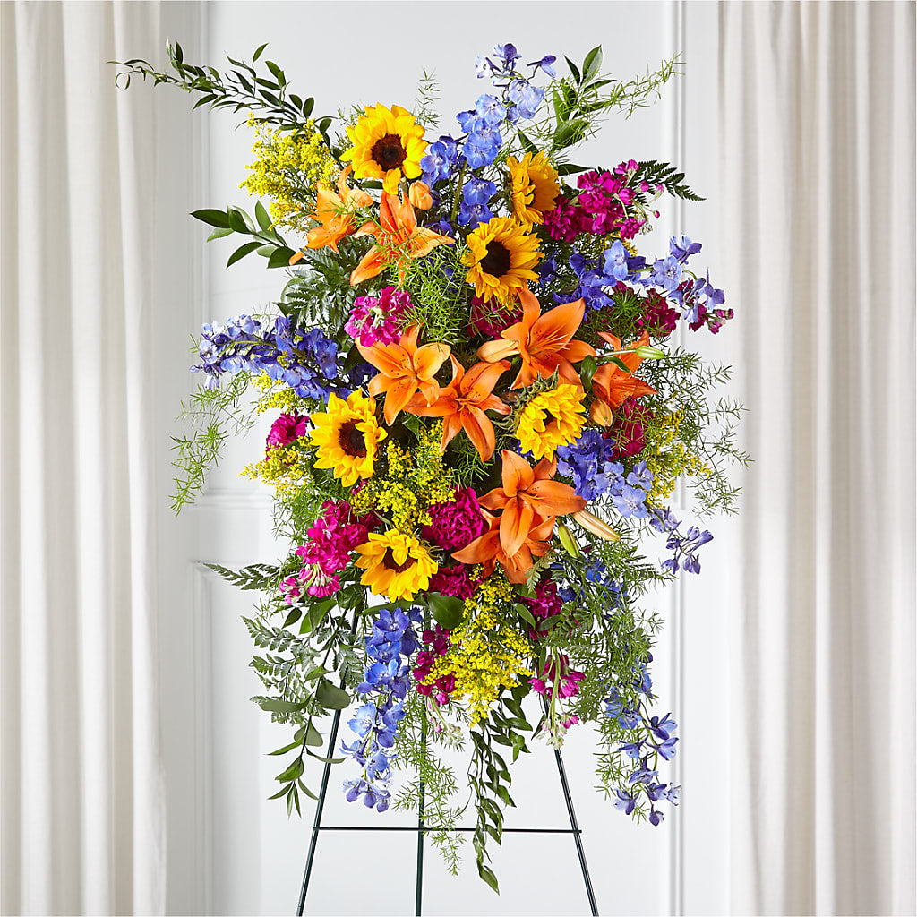 Sunlit Memories Standing Spray (Standard) – Dreamy Flowers Llc, Wesley Chapel FL