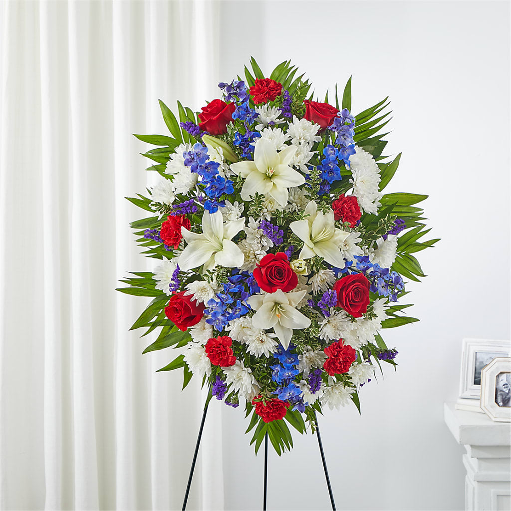 Cherished Service Standing Spray – Dreamy Flowers Llc, Wesley Chapel FL