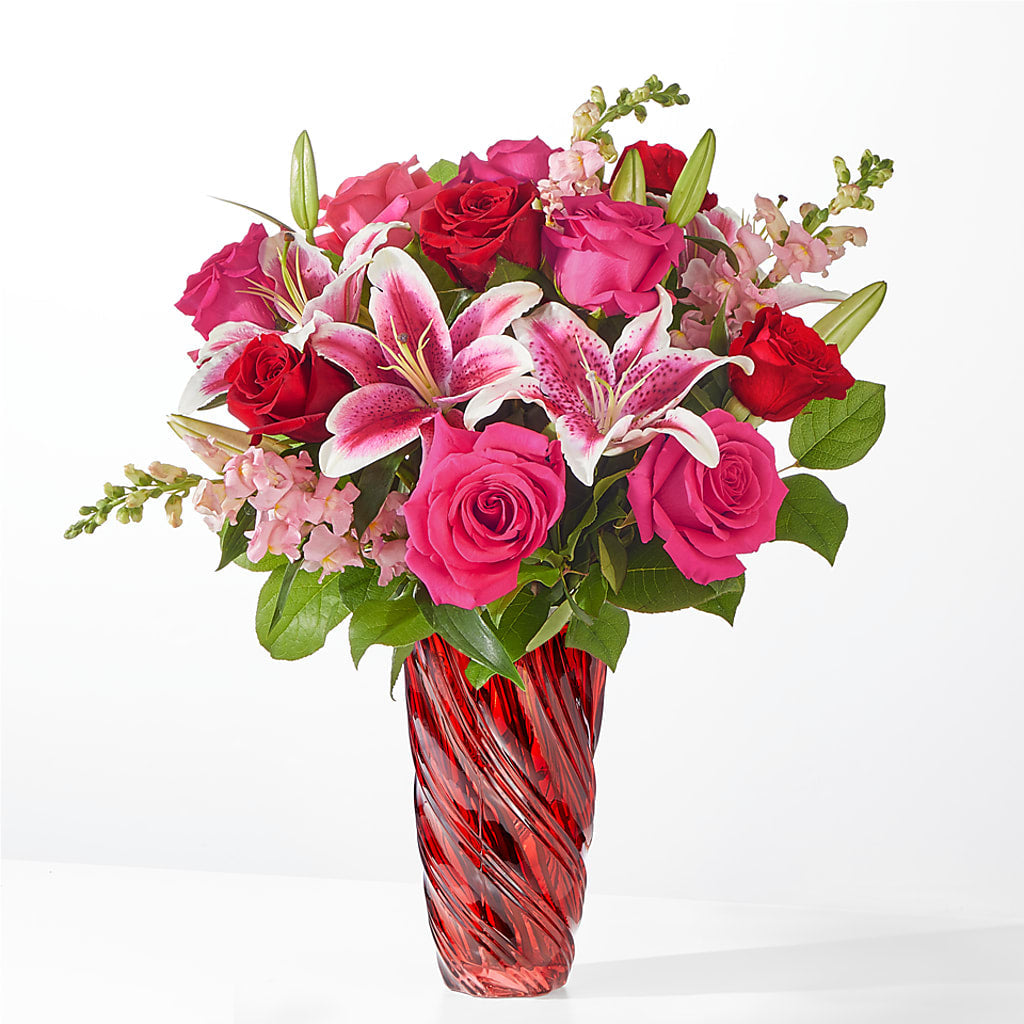 Always You Bouquet with Luxe Swirl Vase – Dreamy Flowers Llc, Wesley Chapel FL
