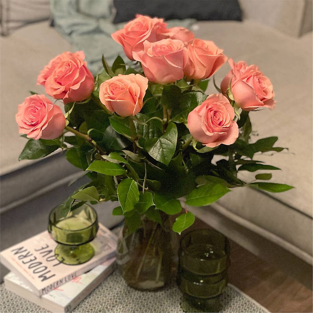 Long Stem Pink Rose Bouquet –  Dreamy Flowers Llc, Wesley Chapel FL