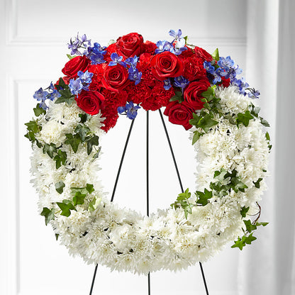 Patriotic Passion Wreath –  Dreamy Flowers Llc, Wesley Chapel FL