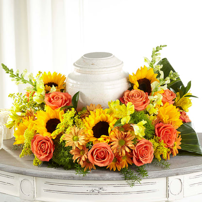 Faithful Sunflower Cremation Adornment –  Dreamy Flowers Llc, Wesley Chapel FL