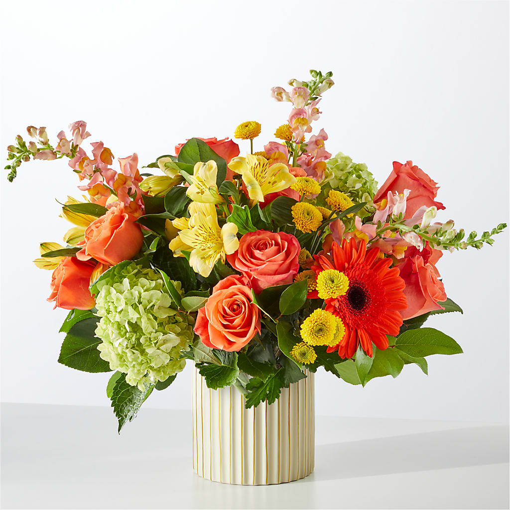 Autumn Sunshine Bouquet with Ivory Vase –  Dreamy Flowers Llc, Wesley Chapel FL