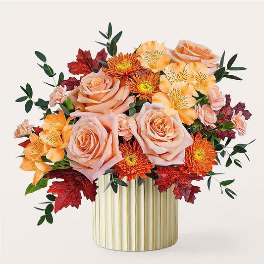 Spiced Latte Bouquet with Ivory Vase – DREAMY FLOWERS LLC, Wesley Chapel FL