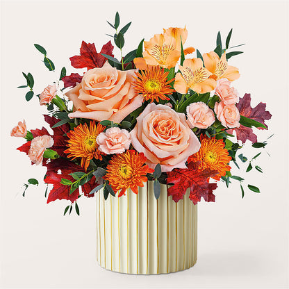 Spiced Latte Bouquet with Ivory Vase –  Dreamy Flowers Llc, Wesley Chapel FL