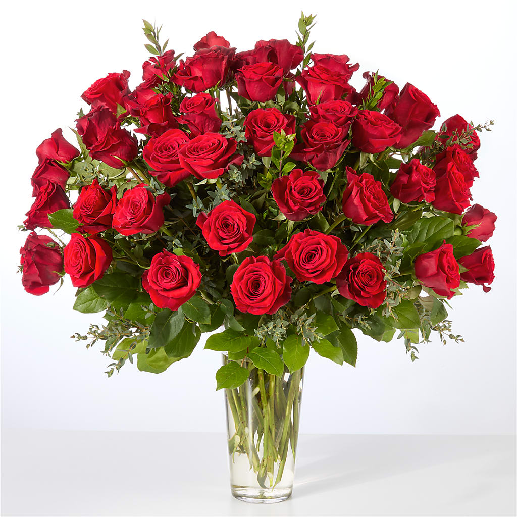 Forever Yours Fifty Stem Red Rose Bouquet –  Dreamy Flowers Llc, Wesley Chapel FL