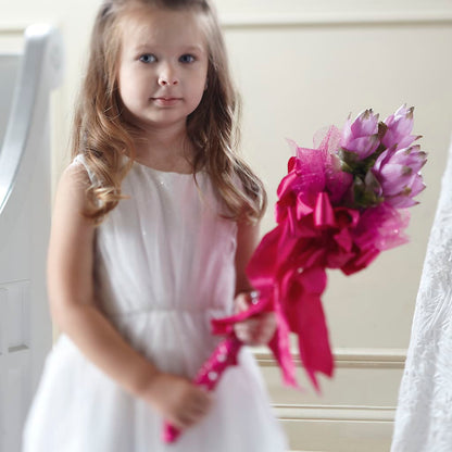 Sparkle Pink Flower Girl Bouquet –  Dreamy Flowers Llc, Wesley Chapel FL