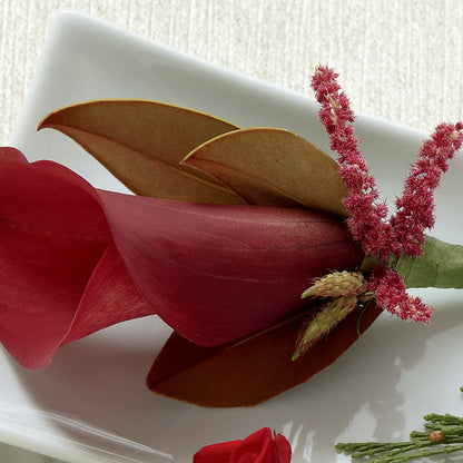 Red Calla Boutonniere –  Dreamy Flowers Llc, Wesley Chapel FL